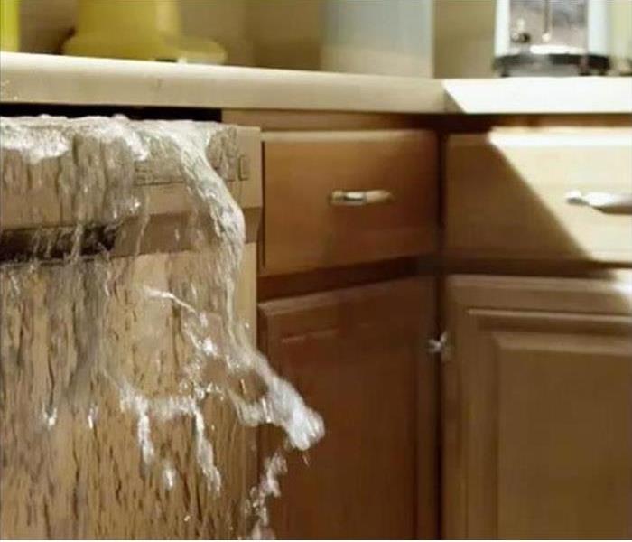 Water coming from dishwasher